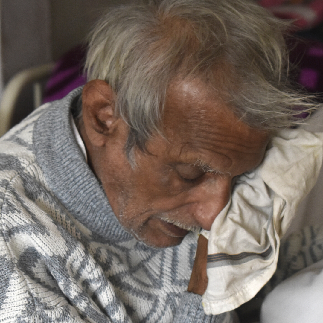 Elderly Man suffering from cancer